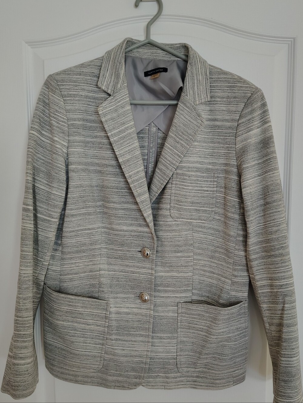 Tommy Hilfiger Gray Striped Women's Blazer
